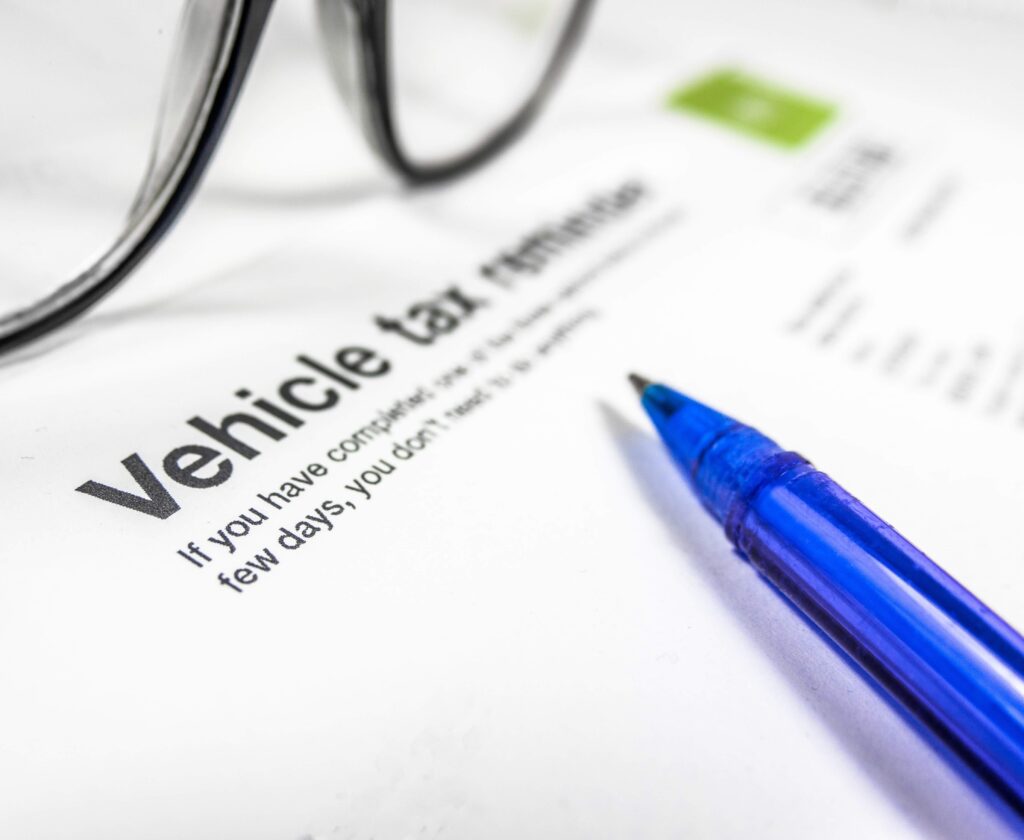 Formulaire de douane pour récupérer la TVA sur une voiture exportée vers la Tunisie.