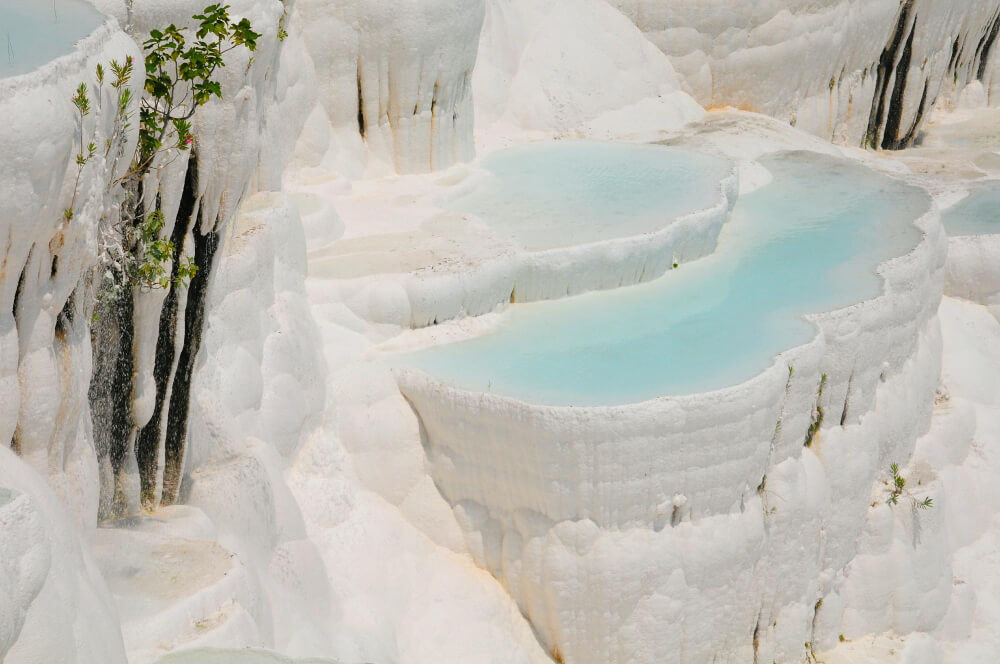 travertins blancs de Pamukkale, Turquie.