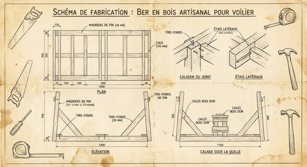 Schéma de fabrication d'un ber en bois