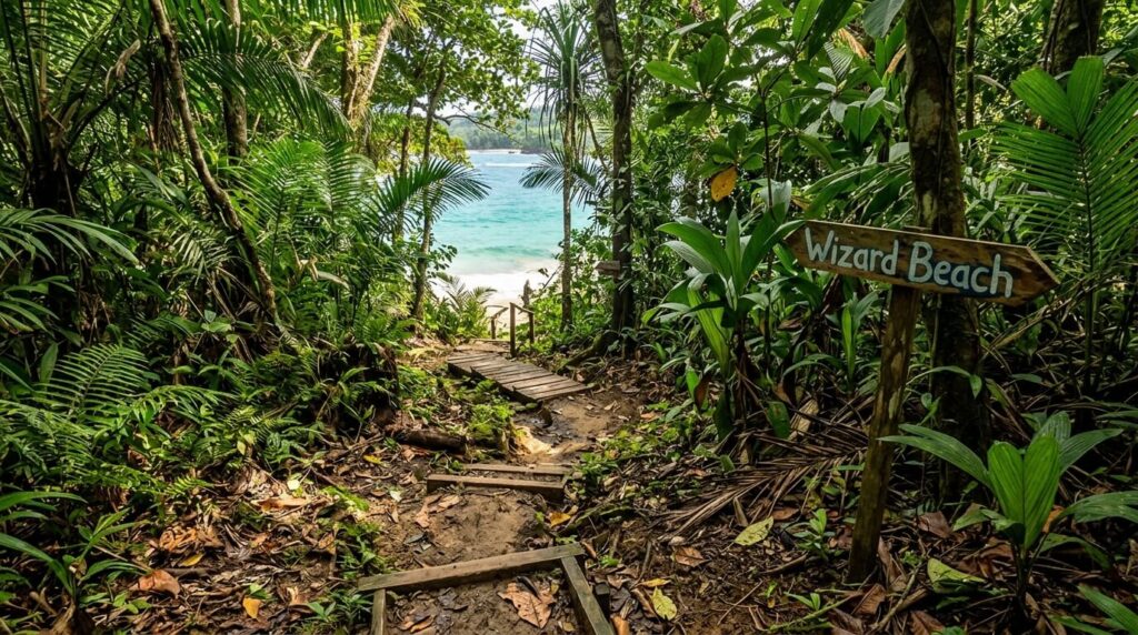 Bocas del Toro est-il dangereux ? Guide sécurité complet 2026 3 sentier de Wizard Beach sur l'île de Bastimentos