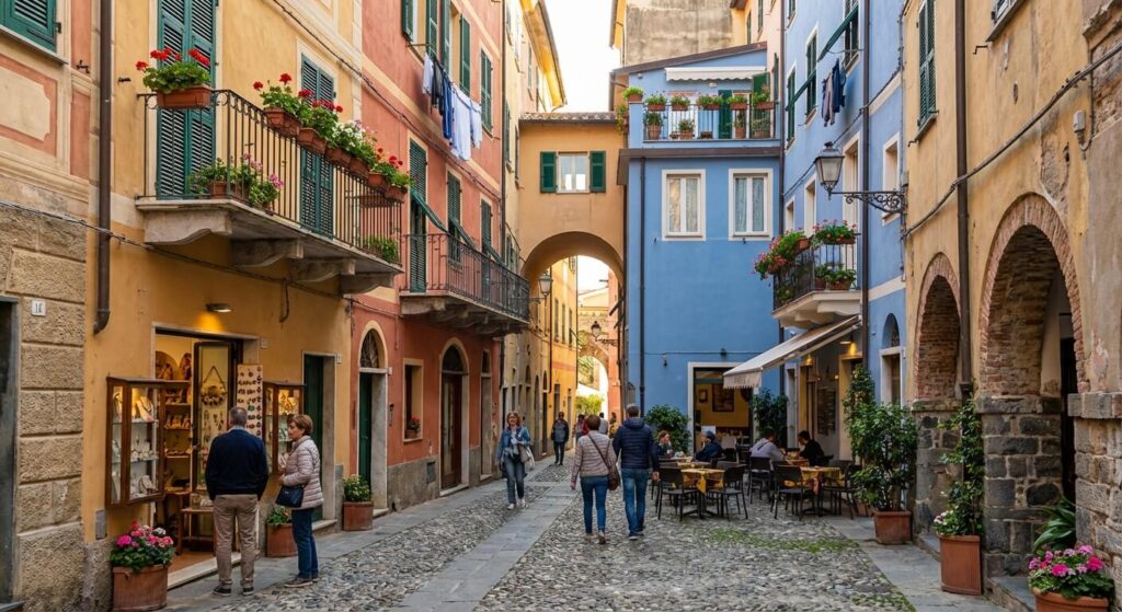 Ruelles pittoresques et colorées du centre historique de Savone accessibles à pied