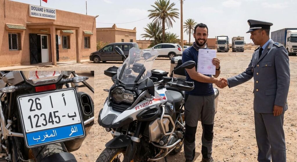 Moto immatriculée au Maroc après le paiement des taxes de dédouanement