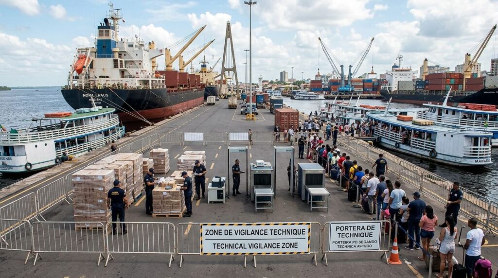 Manaus est-elle dangereuse et comment sécuriser son séjour ? 3 Activité portuaire à Manaus, zone de vigilance technique pour les marchandises et les passagers.