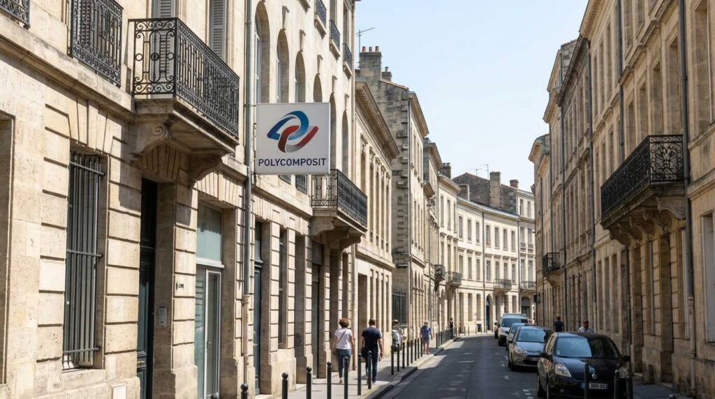 Polycomposit : présentation de l'entreprise 2 Vue de la rue de Condé à Bordeaux où se situe le siège de la société Polycomposit.