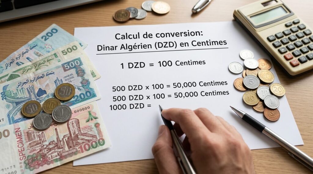 1 milliard de dinars algériens en centimes : combien ça fait ? 4 Calcul de conversion monétaire entre le dinar algérien et le centime.