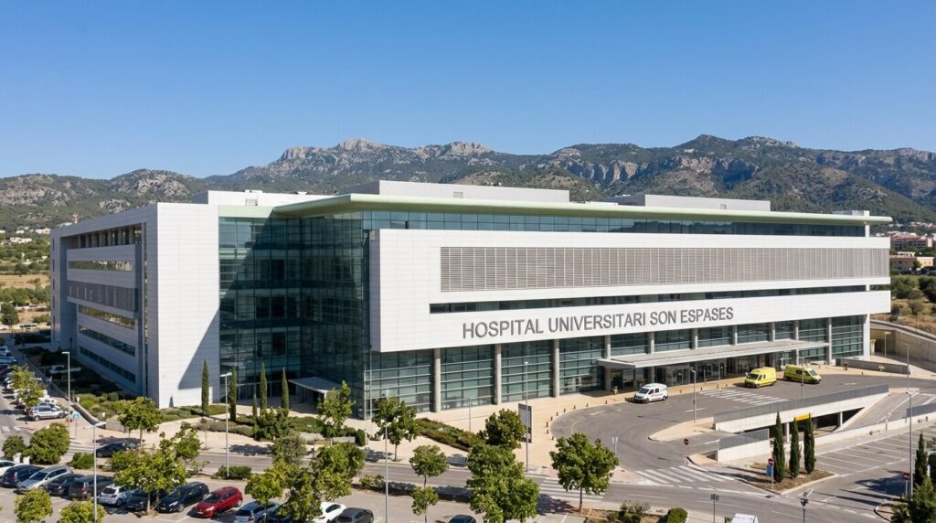 Nord de Palma district : quartiers et particularités 4 Façade de l'hôpital universitaire Son Espases situé dans le district Nord à Palma.