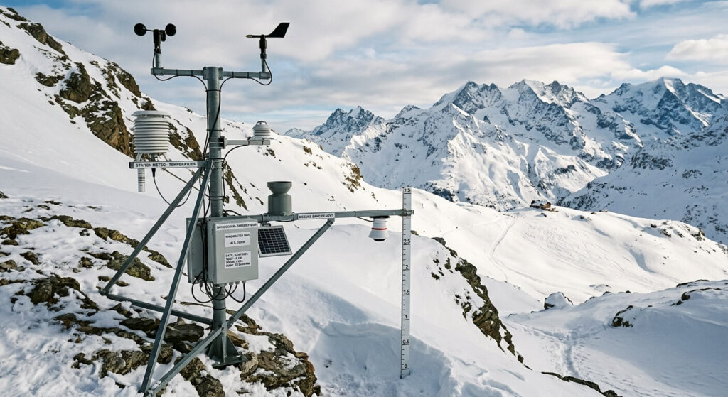 Calepin des montagnes : définition et origine du terme 2 Station météo automatique enregistrant les températures et l'enneigement en montagne.