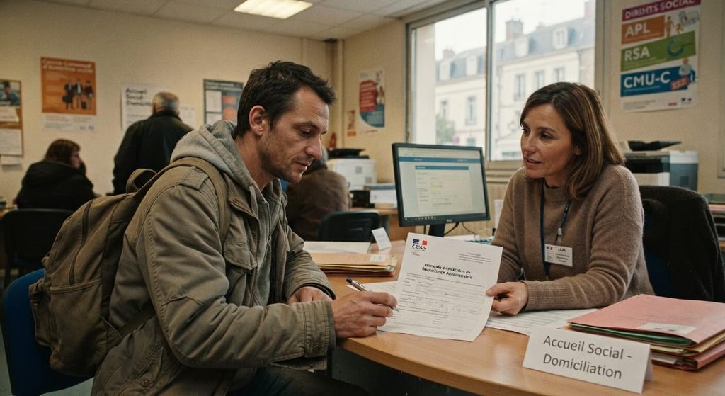 Vivre dans un camping-car : c'est considéré comme SDF ? 4 Usager effectuant une demande d'attestation de domiciliation administrative au CCAS.