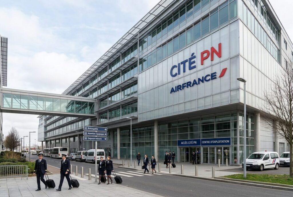 Cité PN Air France : à quoi sert-elle et qui peut y accéder ? 2 Façade du centre d'exploitation Cité PN Air France à l'aéroport Roissy-Charles de Gaulle.